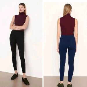 VINCE Classic Pull-On Stretch Dark Navy Leggings Pants Preppy Minimalist Size L